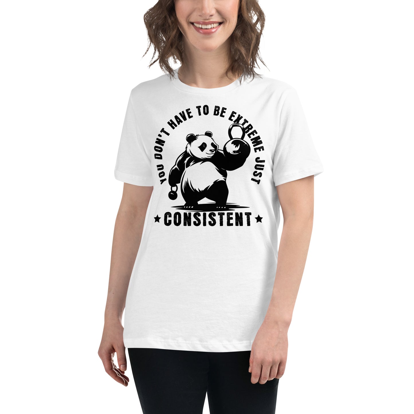 "Just Consistent" White Motivational Women’s T-Shirt