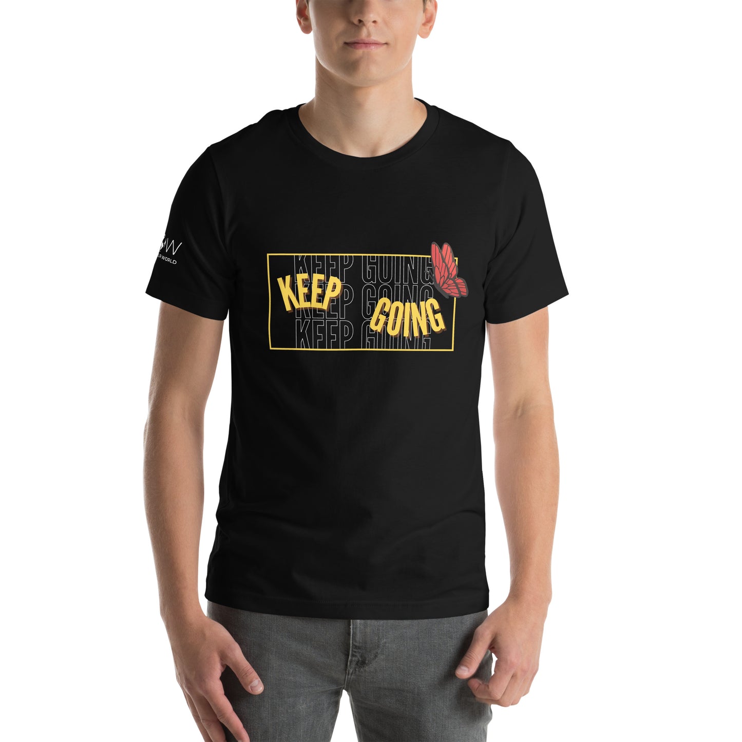 Keep Going V Men's Motivational Black T-Shirt