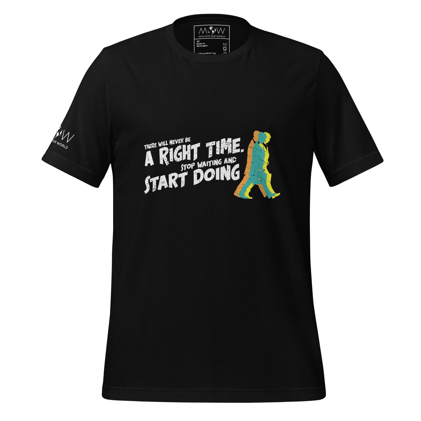 Keep Moving Forward Men's Motivational Black T-Shirt