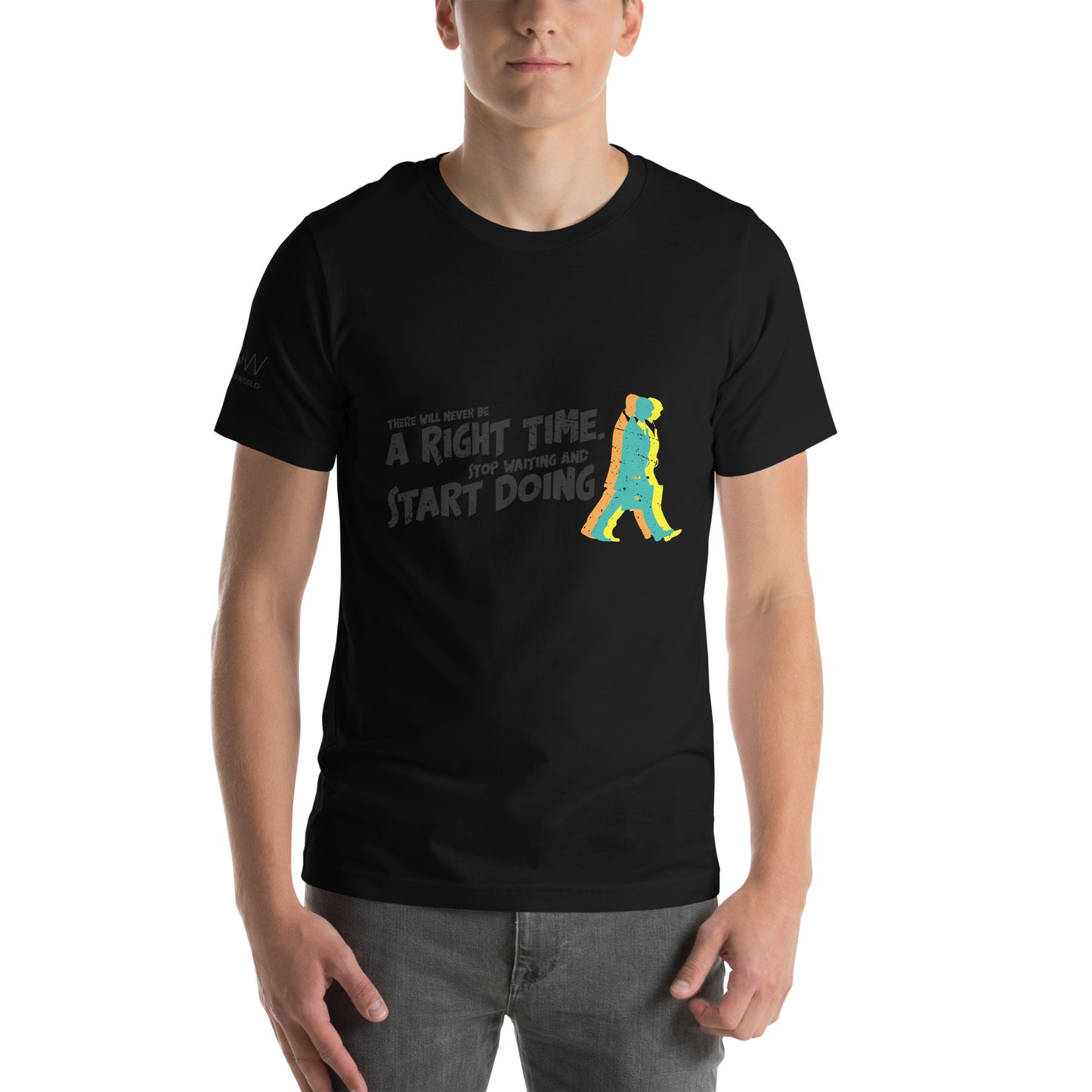Keep Moving Forward Men's Motivational Black T-Shirt