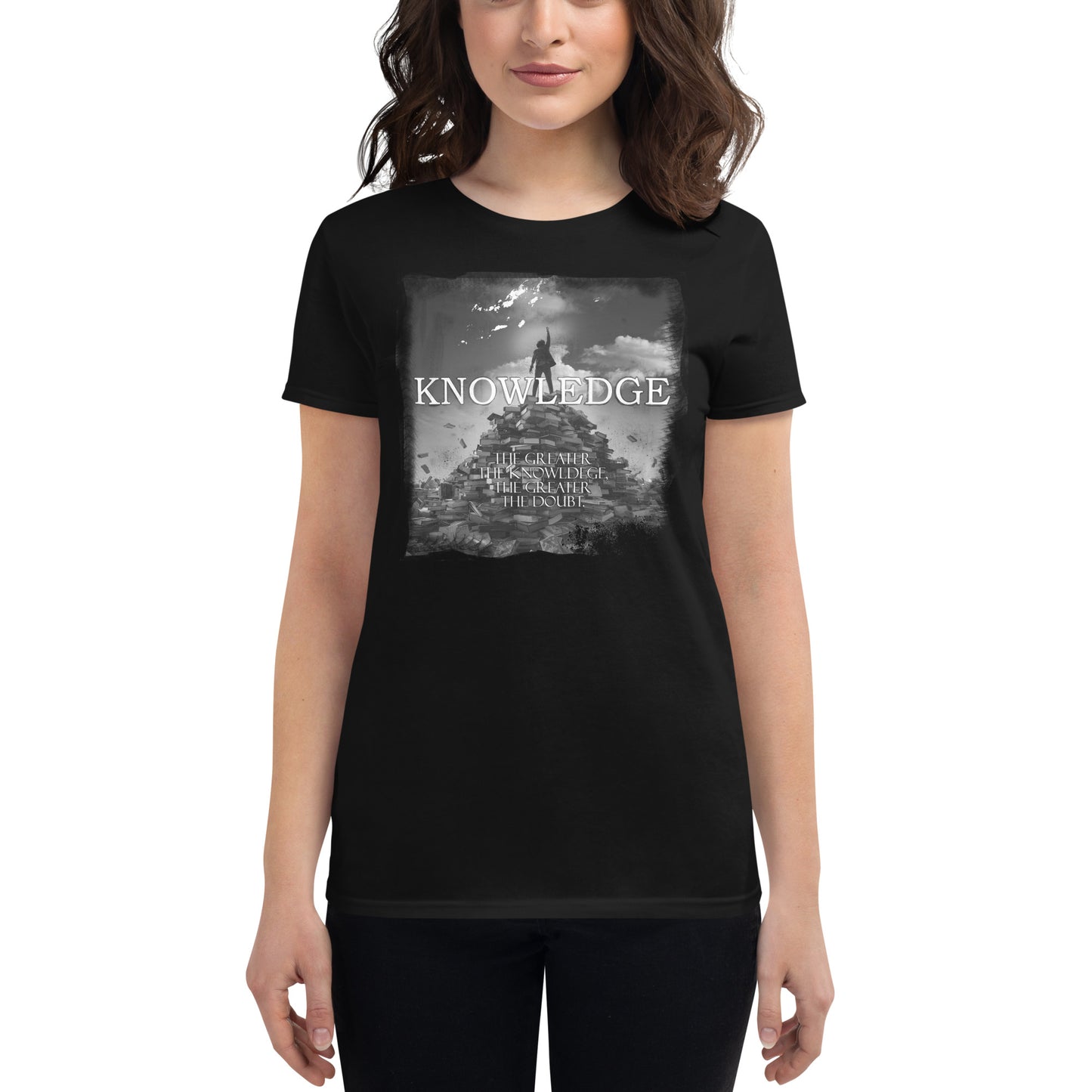 Knowledge Women’s Motivational Black T-Shirt