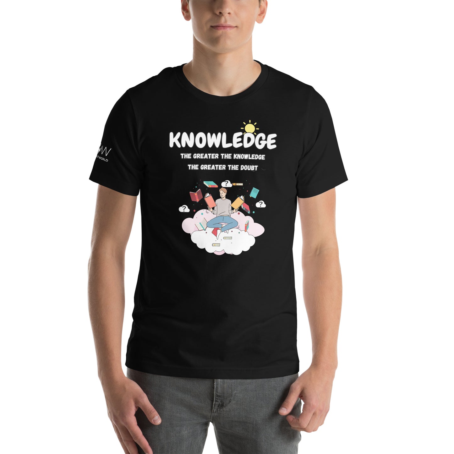 Knowledge Men's Motivational Black T-Shirt