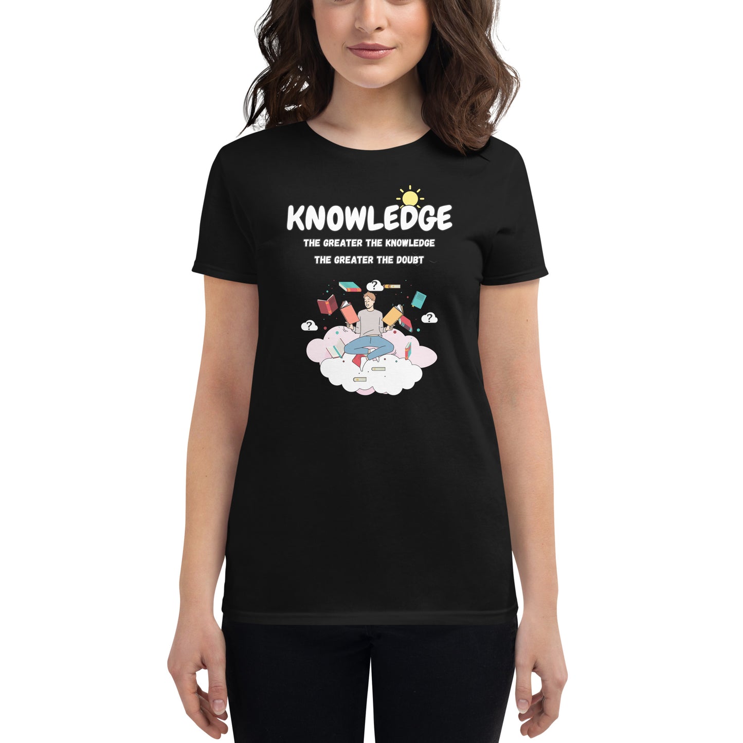 Knowledge Women’s Motivational Black T-Shirt