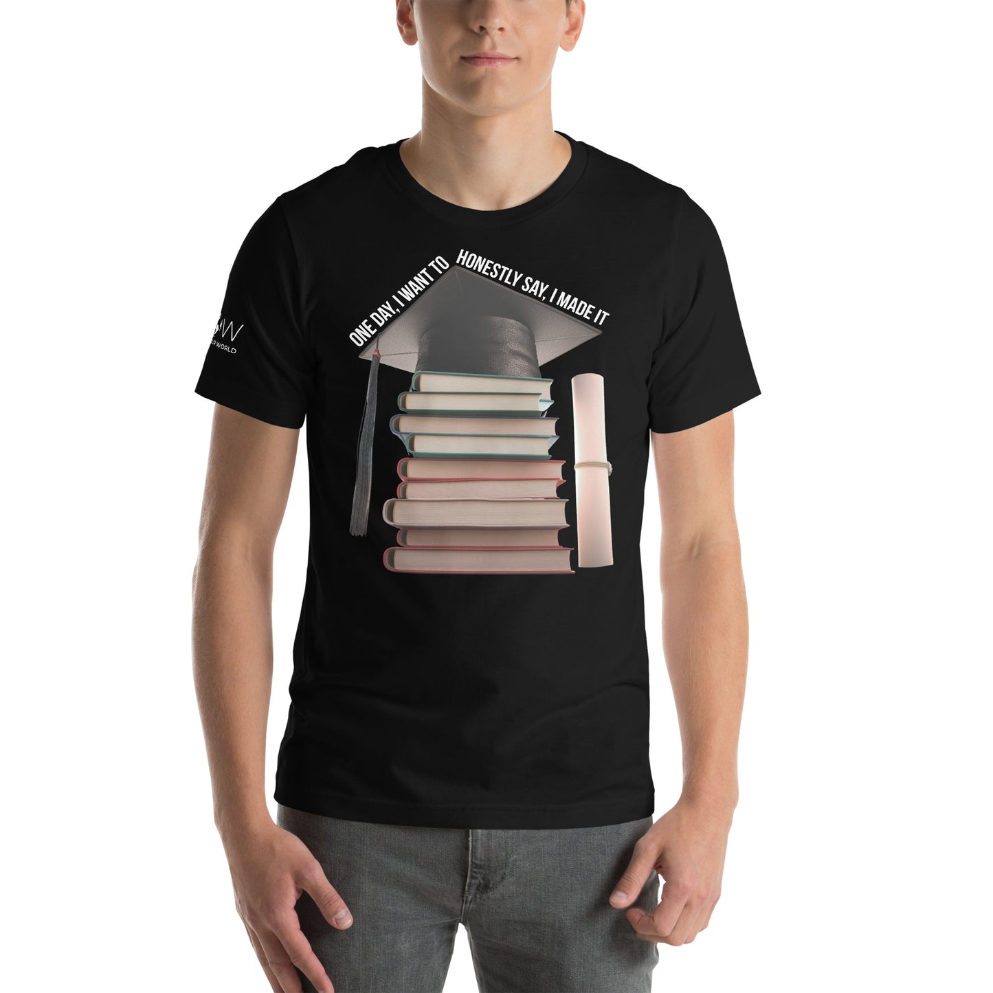Knowledge is Power Men's Motivational Black T-Shirt