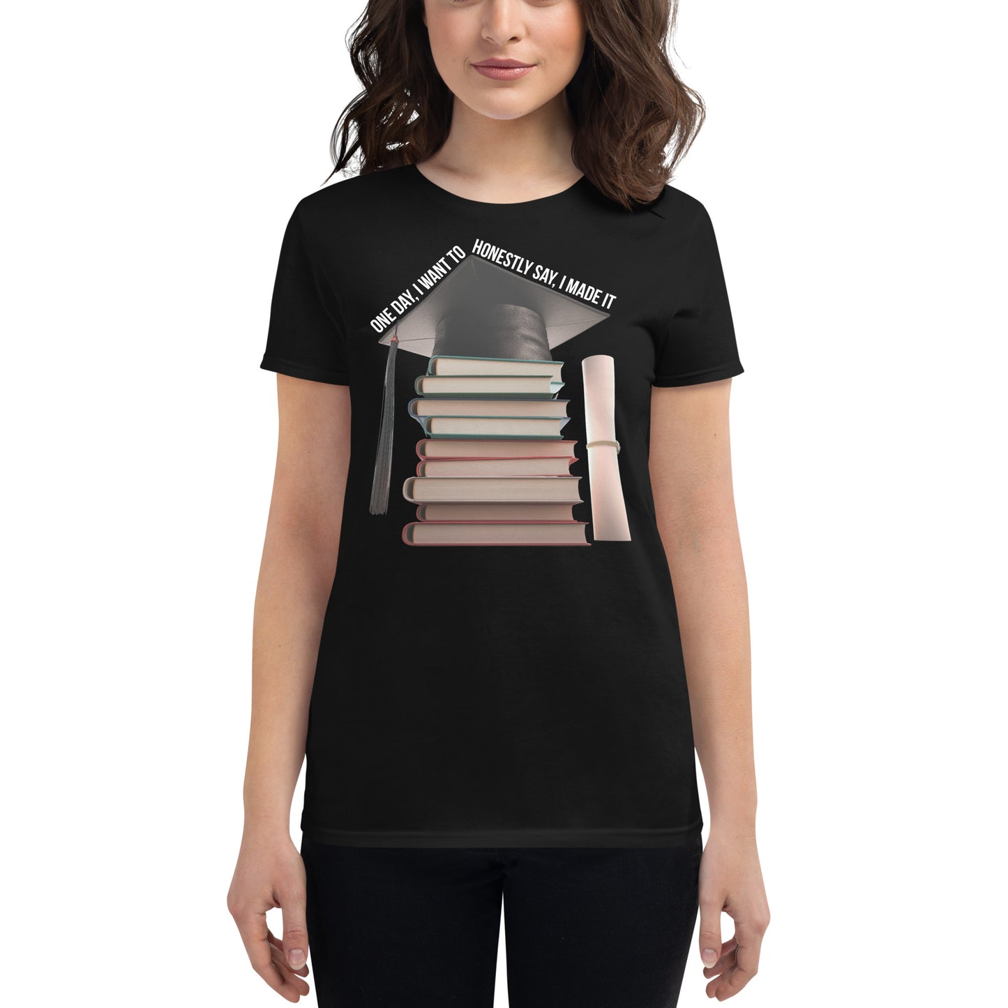 Knowledge is Power Women’s Motivational Black T-Shirt