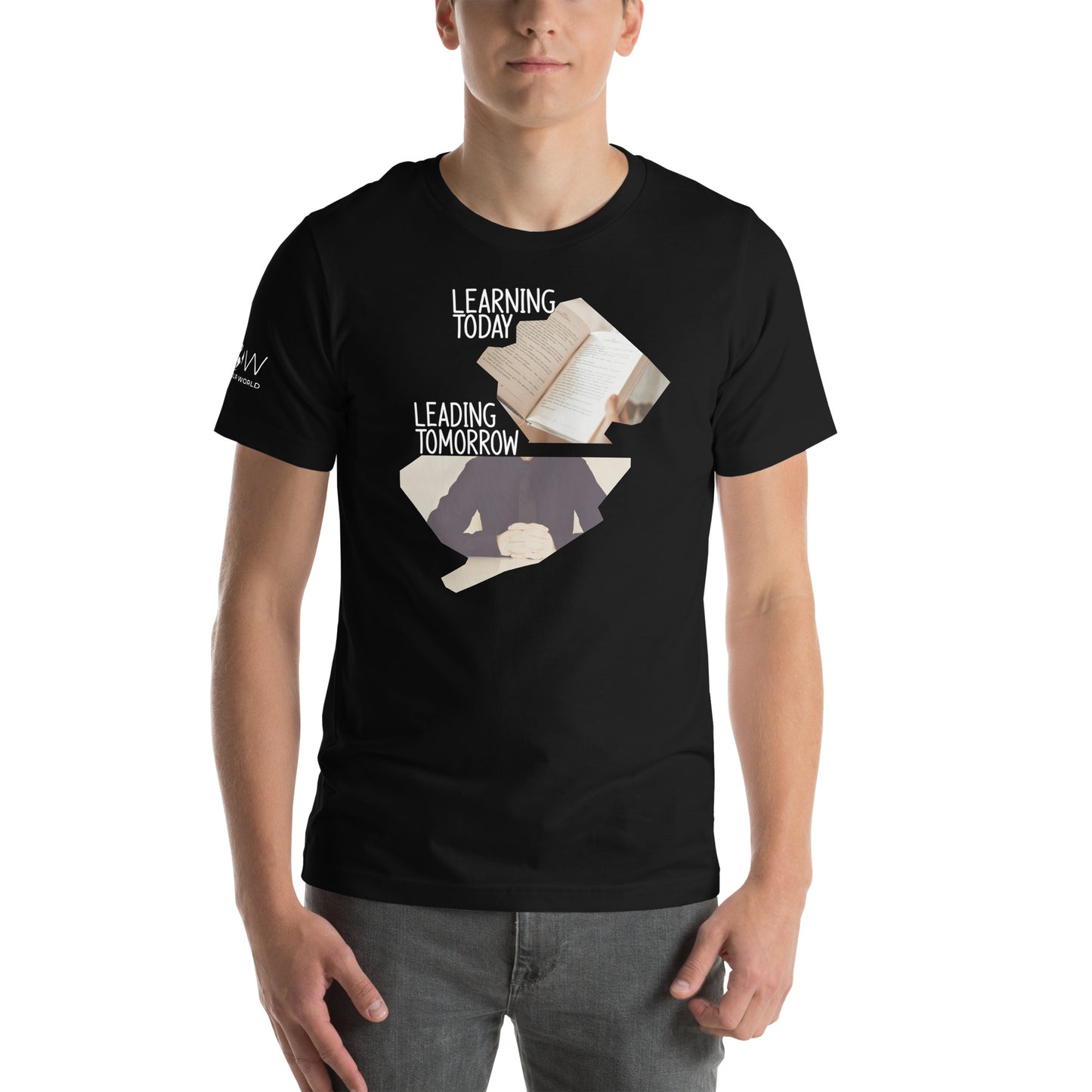Learning Today, Leading Tomorrow Men's Motivational Black T-Shirt