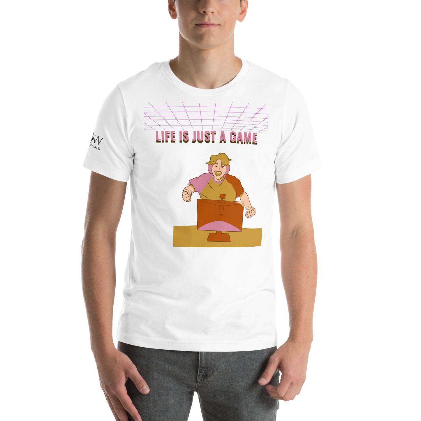 Life Is Just a Game - Happy White Motivational Men's T-Shirt