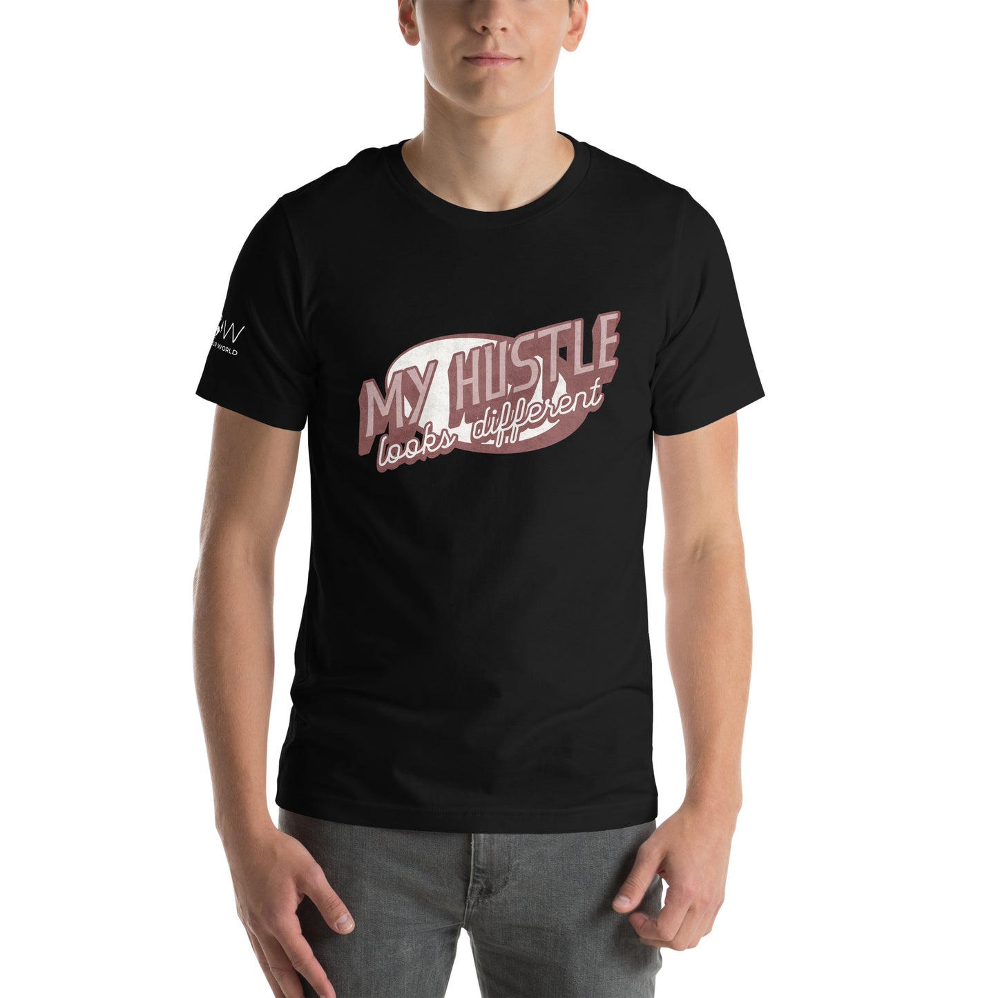 MY HUSTLE LOOKS DIFFERENT Men's Motivational Black T-Shirt