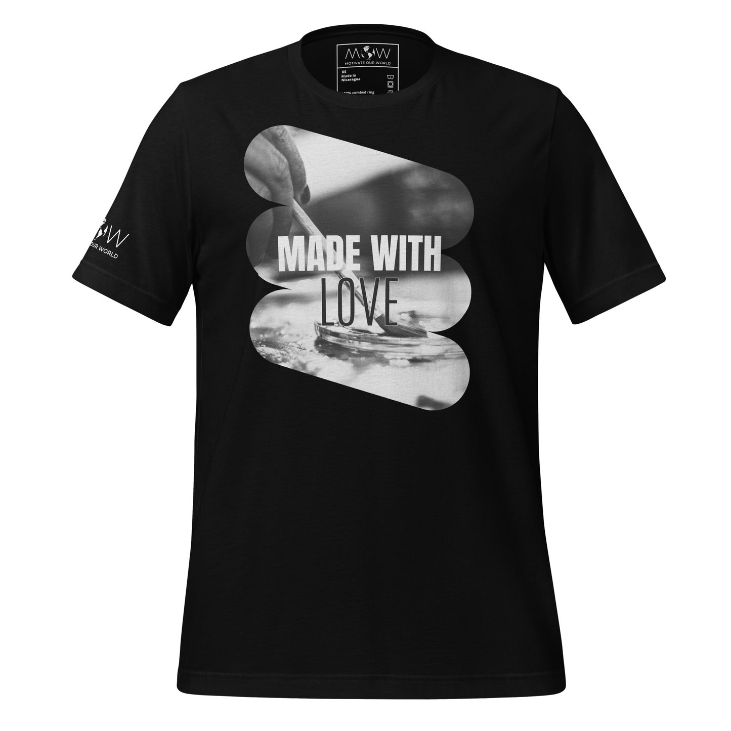 Made With Love - Monochrome Edition Black Motivational Men's T-Shirt