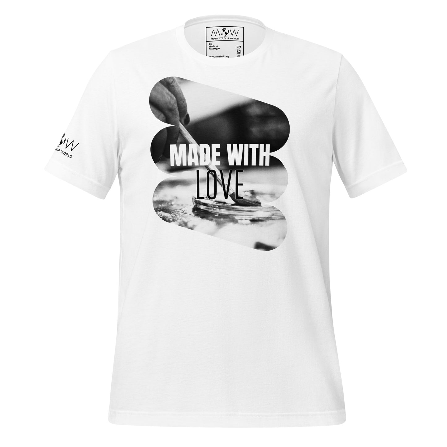Made With Love - Monochrome Edition White Motivational Men's T-Shirt