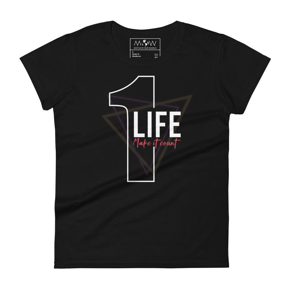 Make It Count Women’s Motivational Black T-Shirt