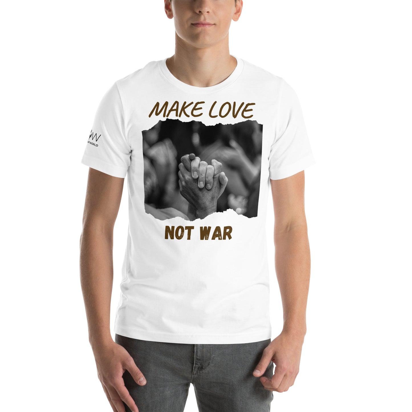 Make Love Not War III Men's Motivational White T-Shirt