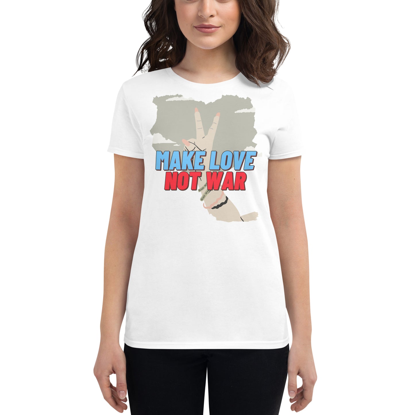 Make Love Not War II Women's Motivational White T-Shirt
