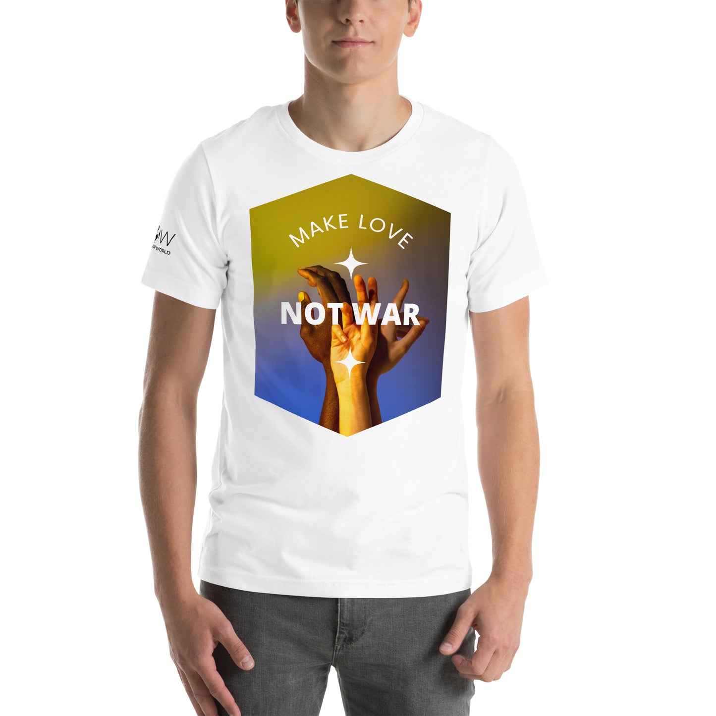 Make Love Not War IV Men's Motivational White T-Shirt