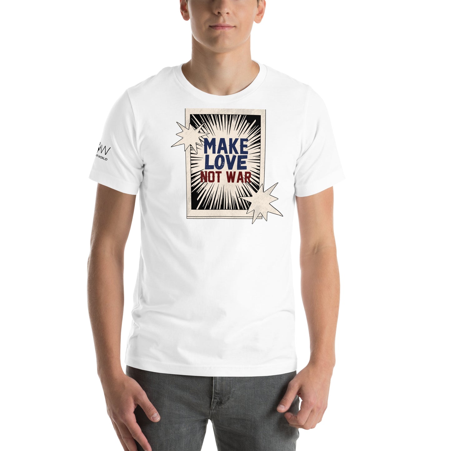 Make Love Not War Men's Motivational White T-Shirt