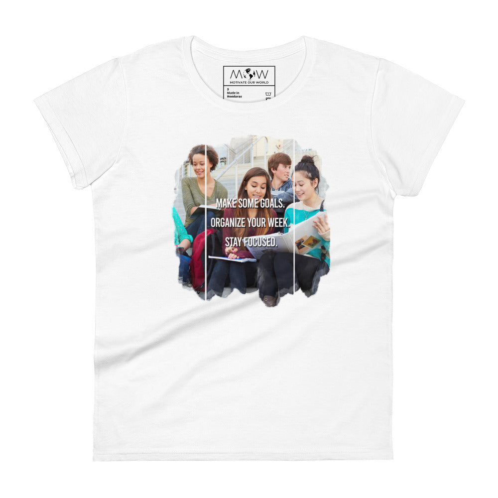 Make Some Goals Women’s Motivational White T-Shirt