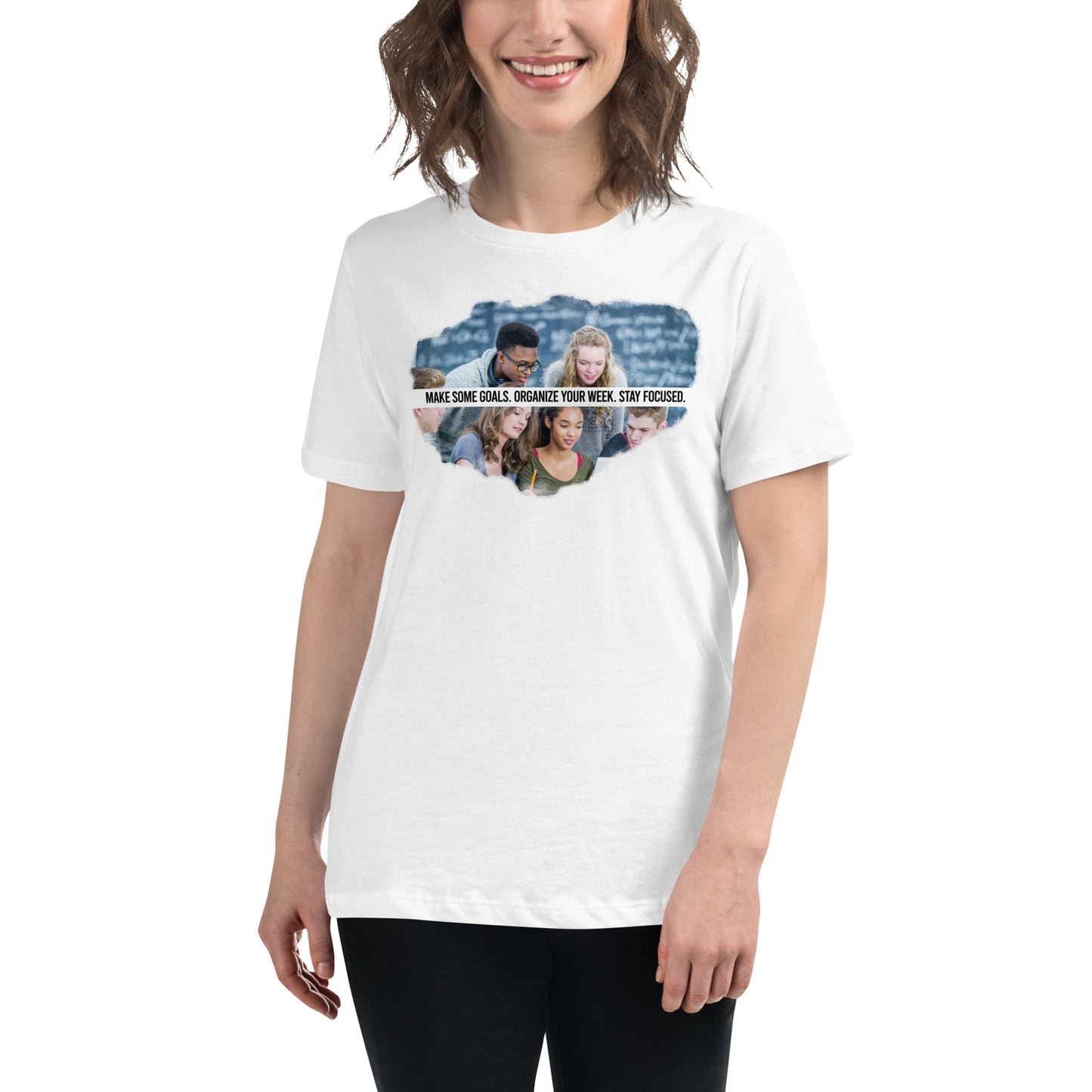Make Some Goals Study Group White Motivational Women’s T-Shirt Lifestyle