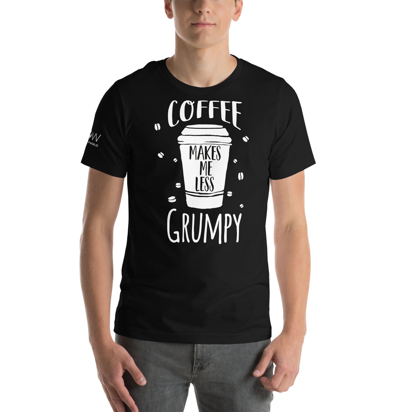 Makes Me Less Grumpy Men's Motivational Black T-Shirt