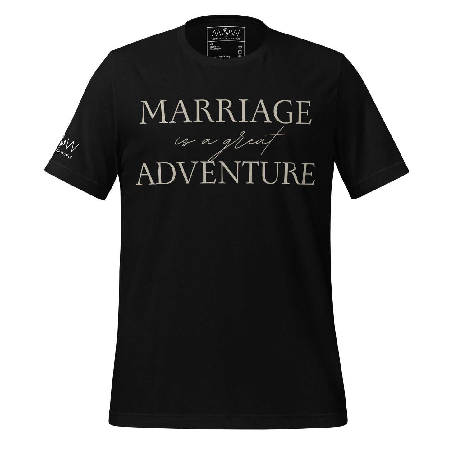 Marriage Is a Great Adventure Black Motivational Men's T-Shirt