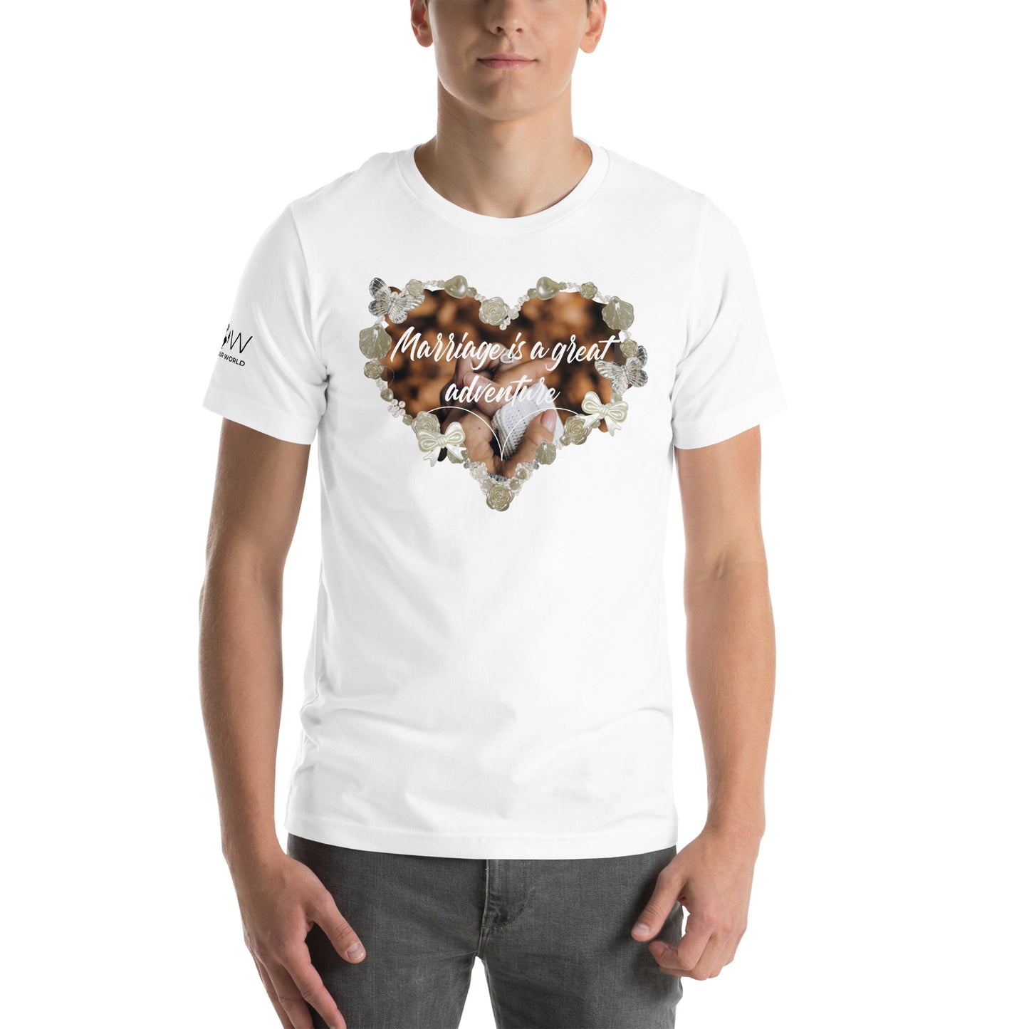 Marriage Is a Great Adventure – Keepsake Heart Edition White Motivational Men's T-Shirt