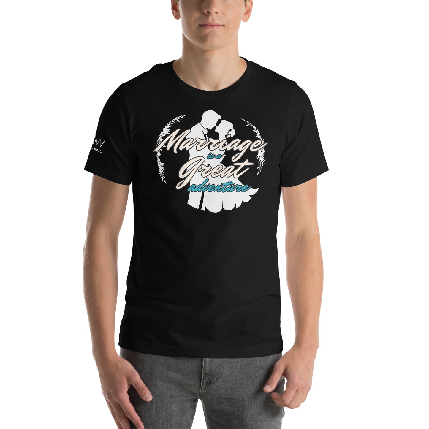 Marriage Is a Great Adventure – Retro Romance Edition Black Motivational Men's T-Shirt