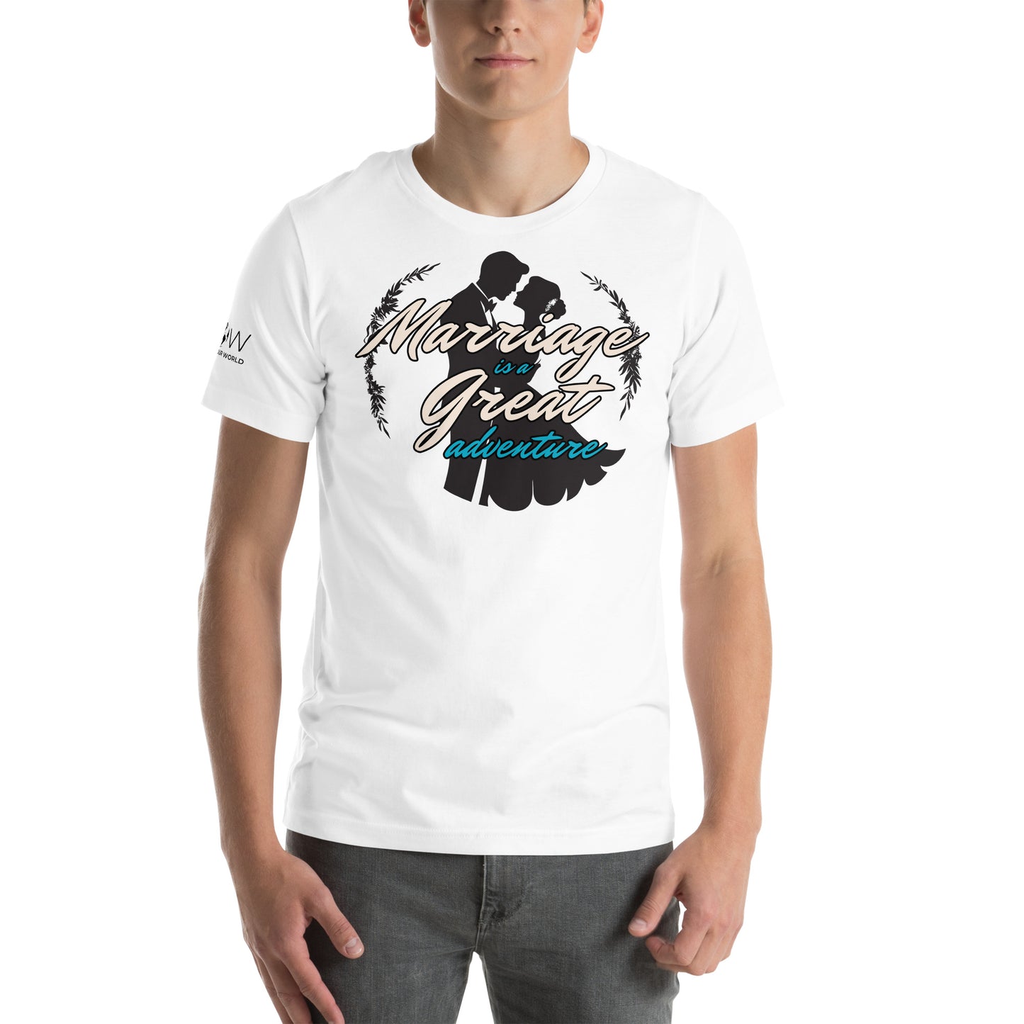 Marriage Is a Great Adventure – Retro Romance Edition White Motivational Men's T-Shirt