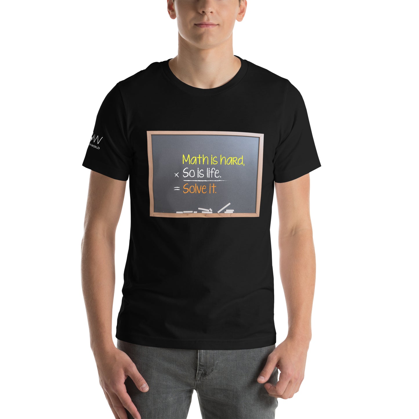 Math is Hard, So is Life Men's Motivational Black T-Shirt