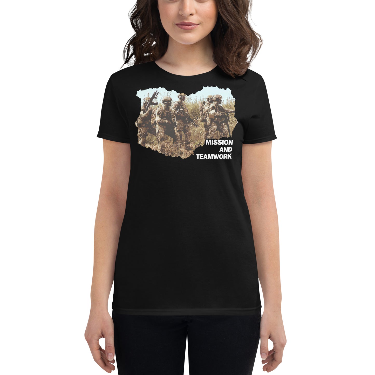 Mission and Teamwork III Women’s Motivational Black T-Shirt