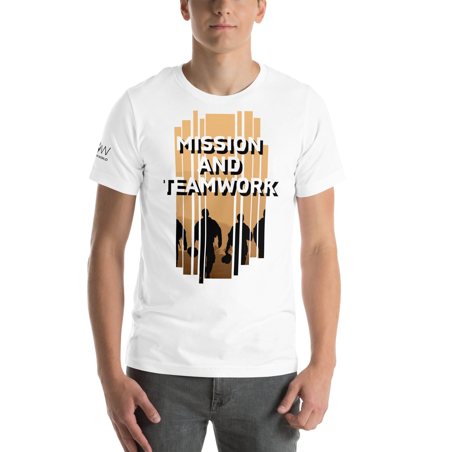 Mission and Teamwork II Men's Motivational White T-Shirt