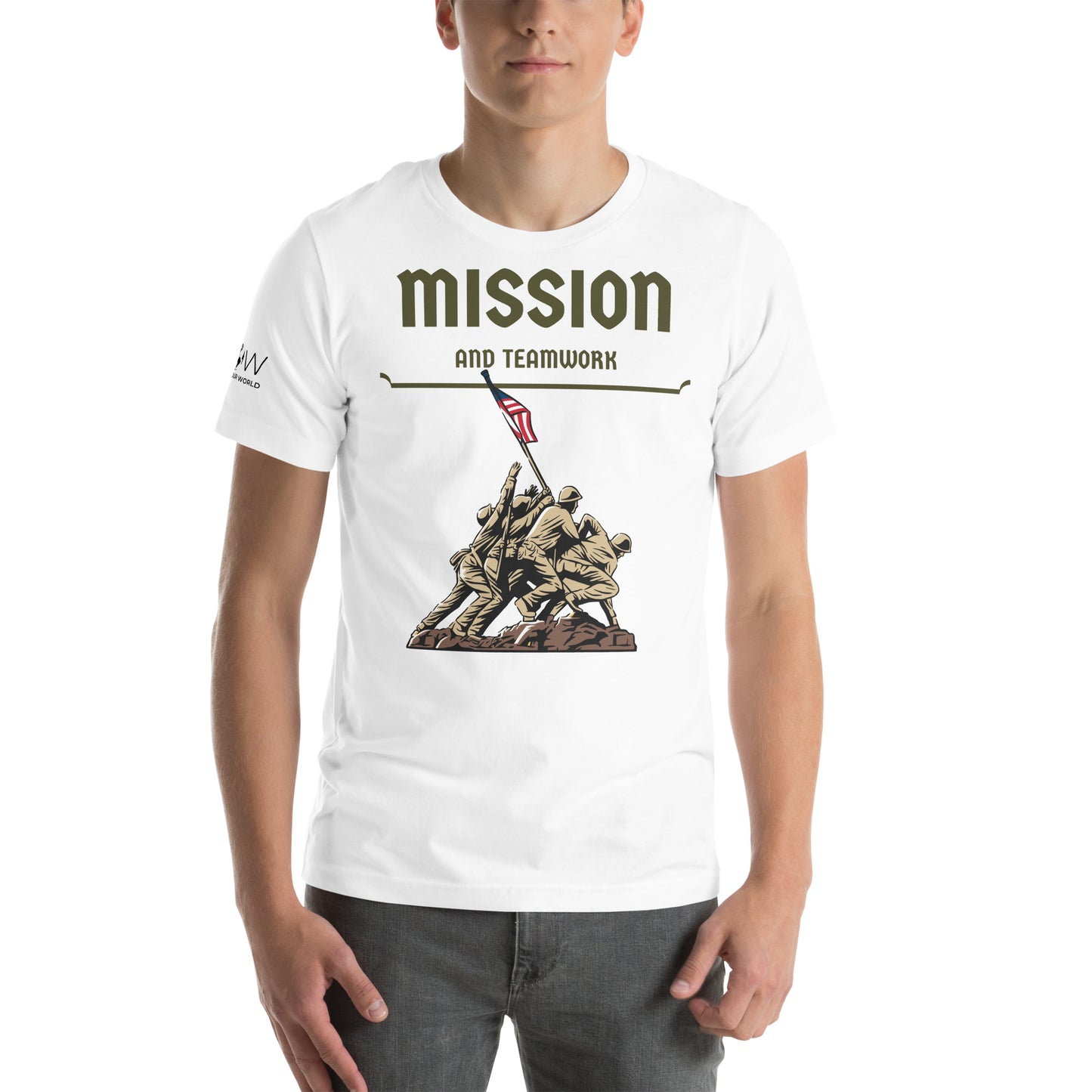 Mission and Teamwork Men's Motivational White T-Shirt