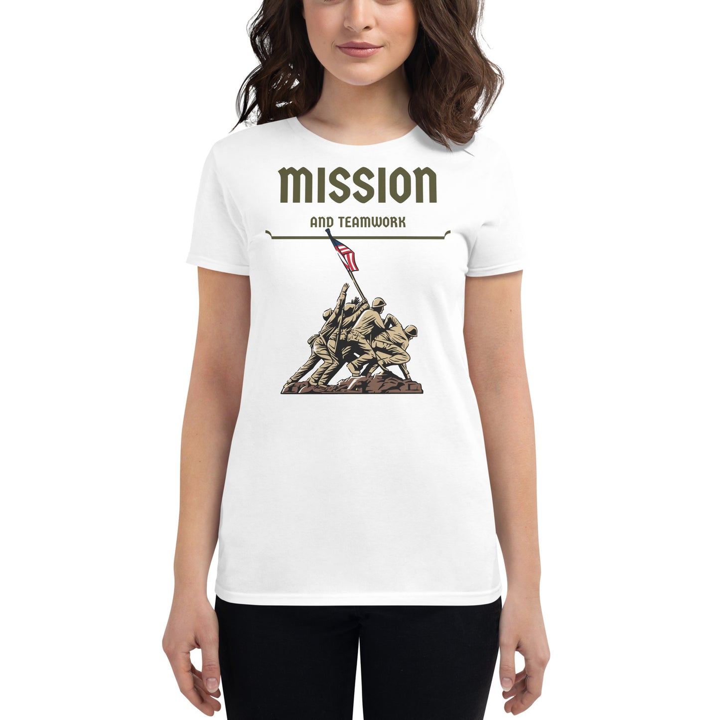 Mission and Teamwork Women’s Motivational White T-Shirt