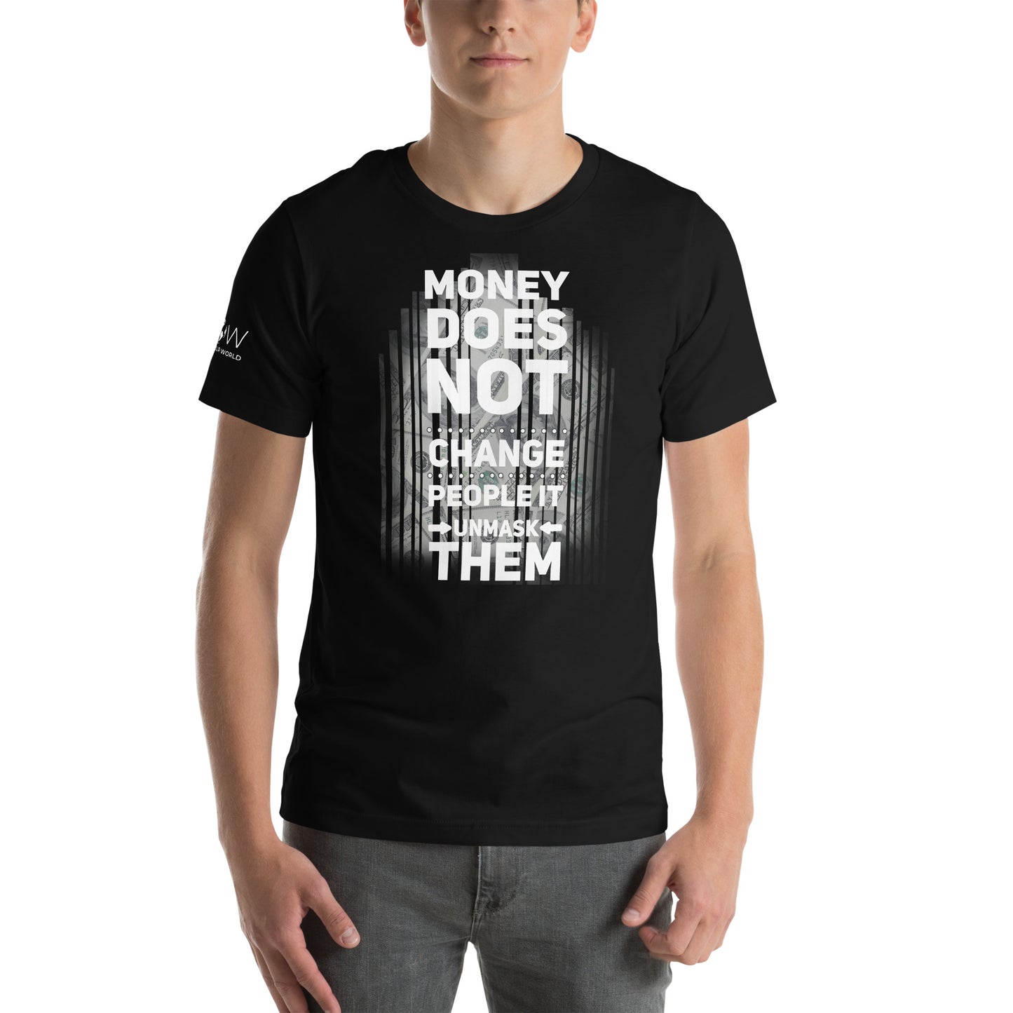Money Doesn't Change People III Men's Motivational Black T-Shirt