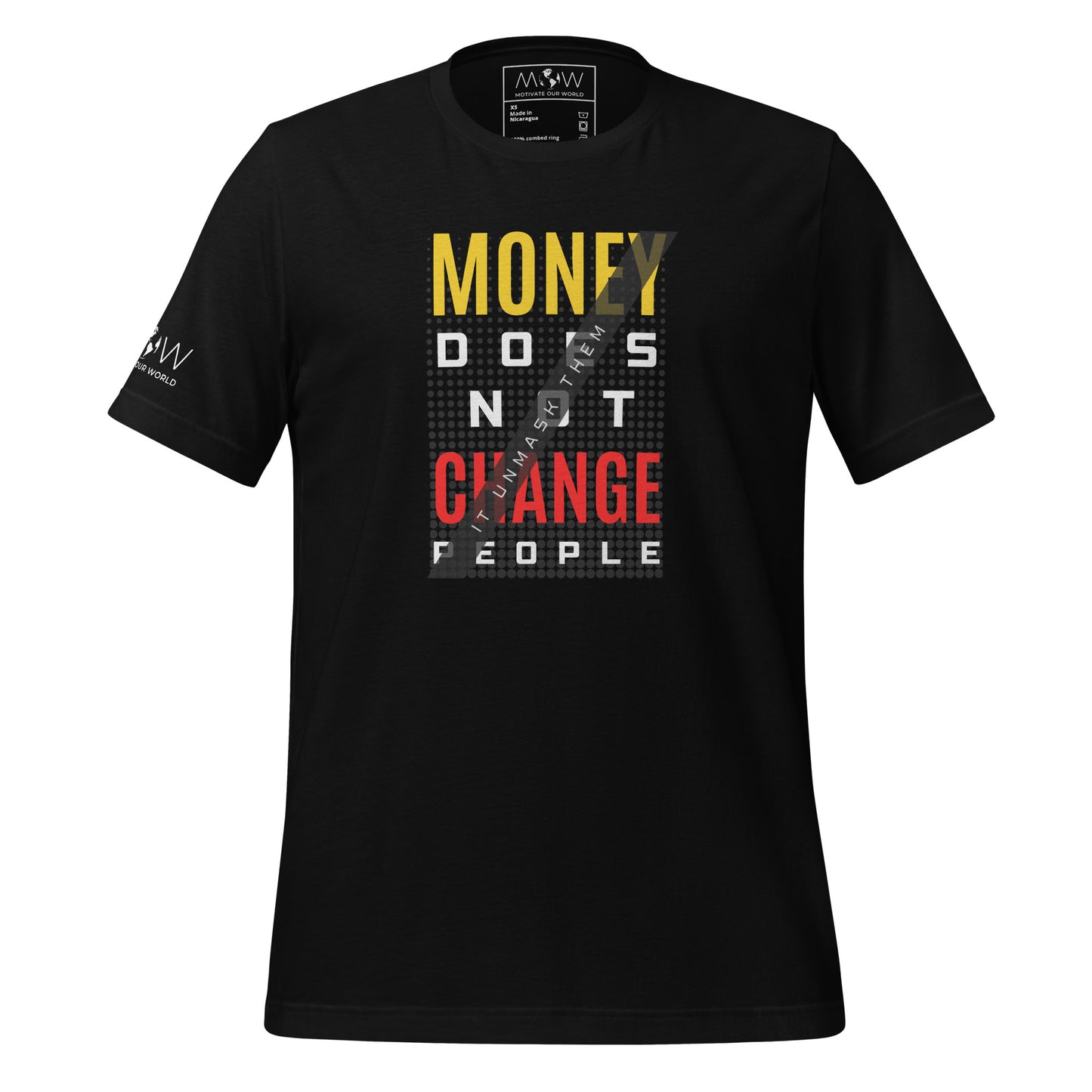 Money Doesn't Change People II Men's Motivational Black T-Shirt