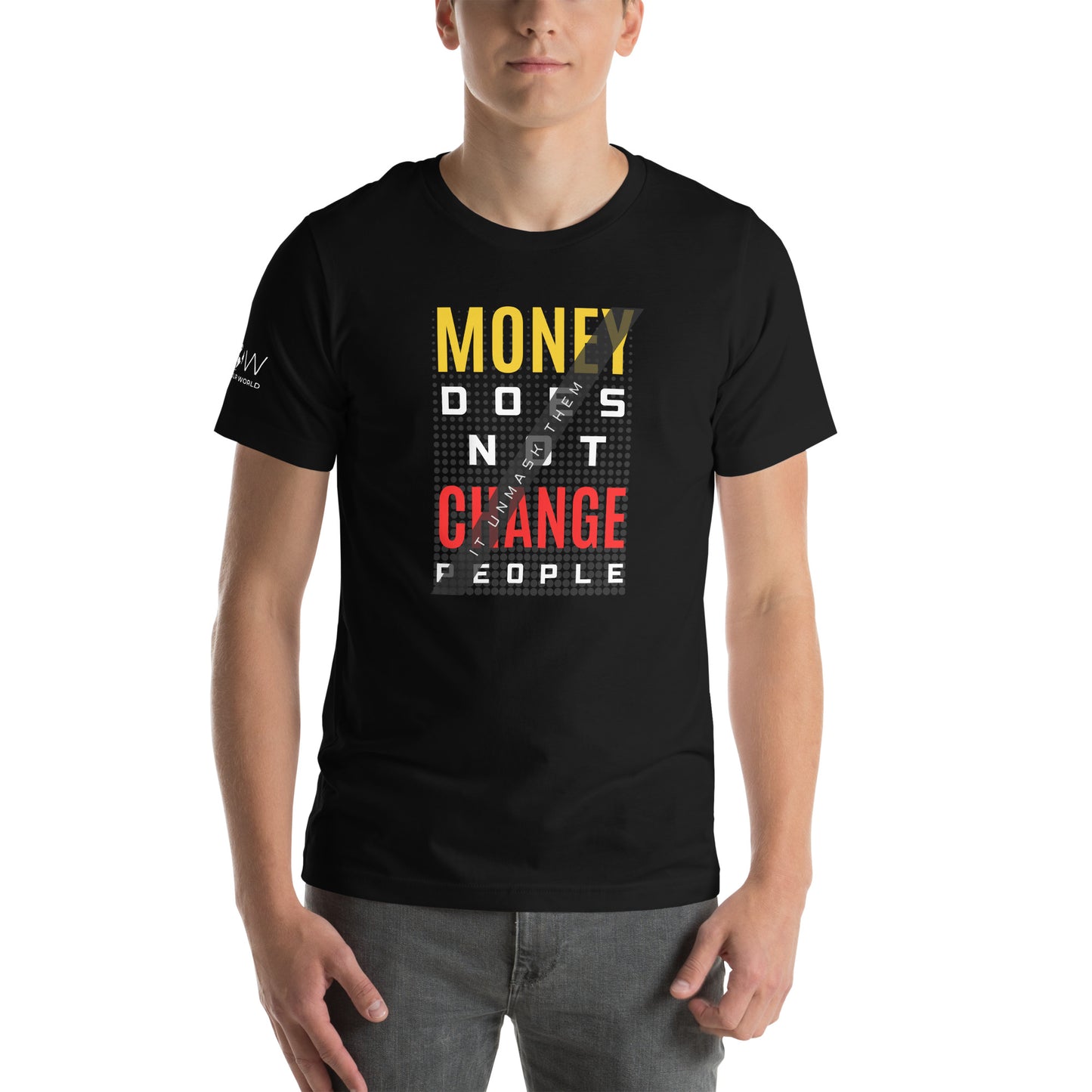 Money Doesn't Change People II Men's Motivational Black T-Shirt
