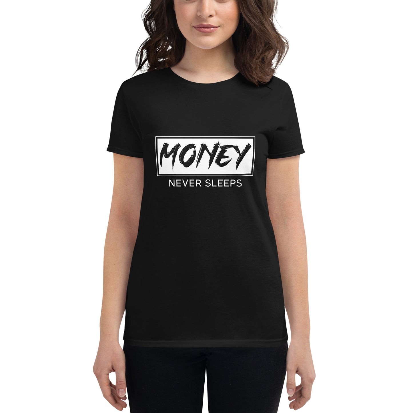 Money Women’s Motivational Black T-Shirt