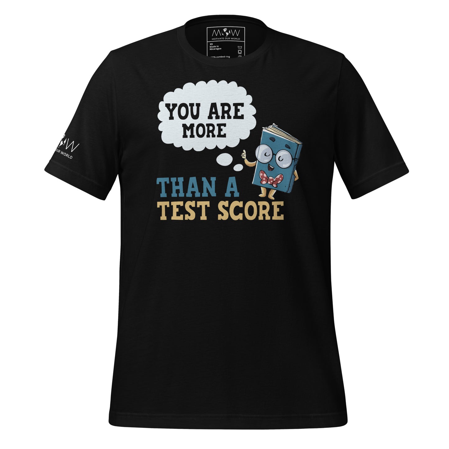 More Than a Test Score - Book Buddy Edition Men's Motivational Black T-Shirt