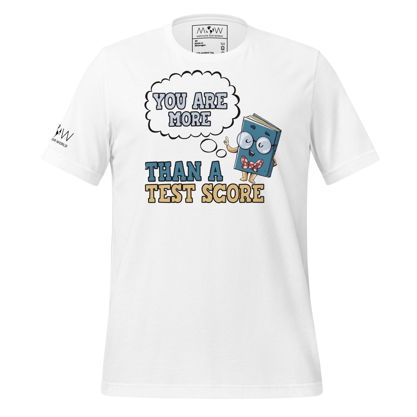 More Than a Test Score - Book Buddy Edition Men's Motivational White T-Shirt
