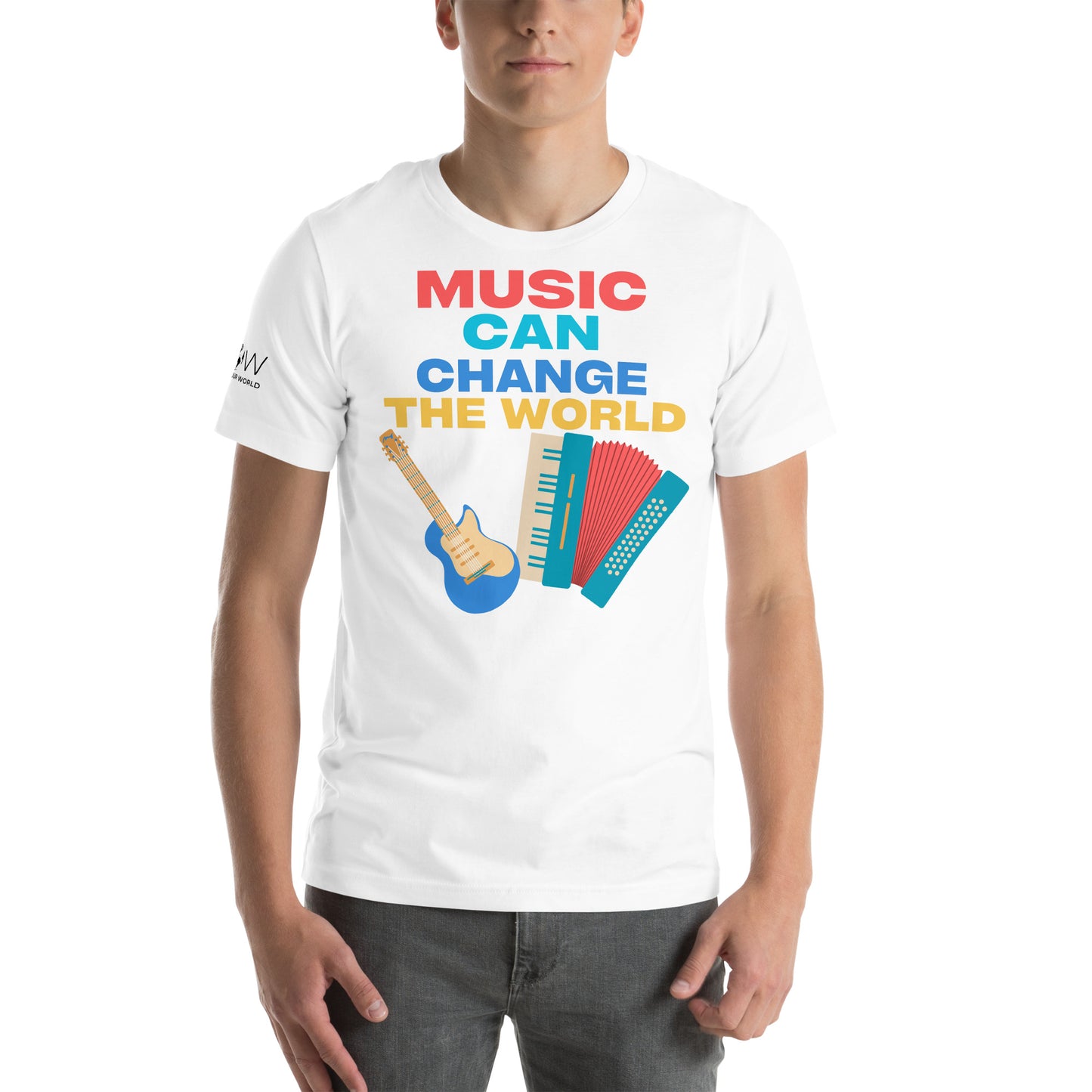 Music Can Change the World White Motivational Men's T-Shirt