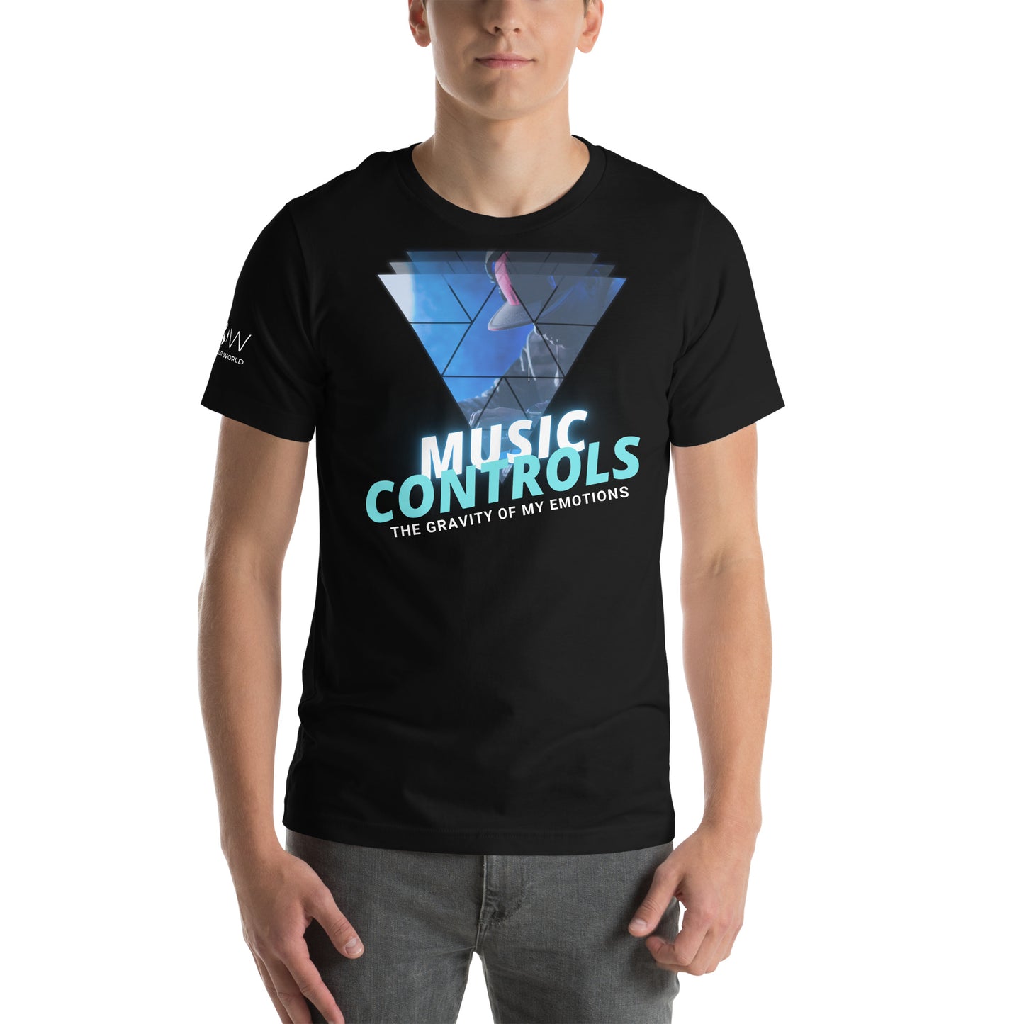 Music Controls the Gravity of My Emotions - Neon Vibes Black Motivational Men's T-Shirt