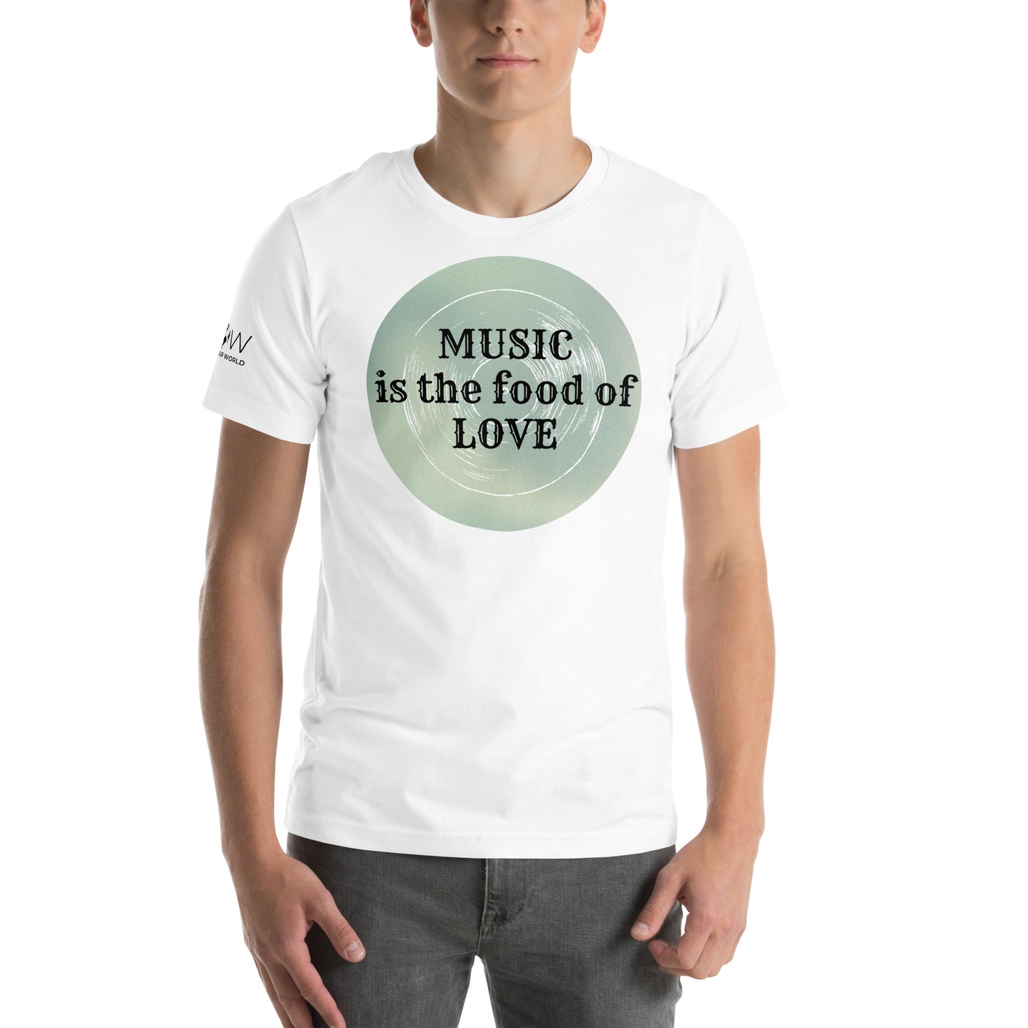 Music Is the Food of Love White Motivational Men's T-Shirt