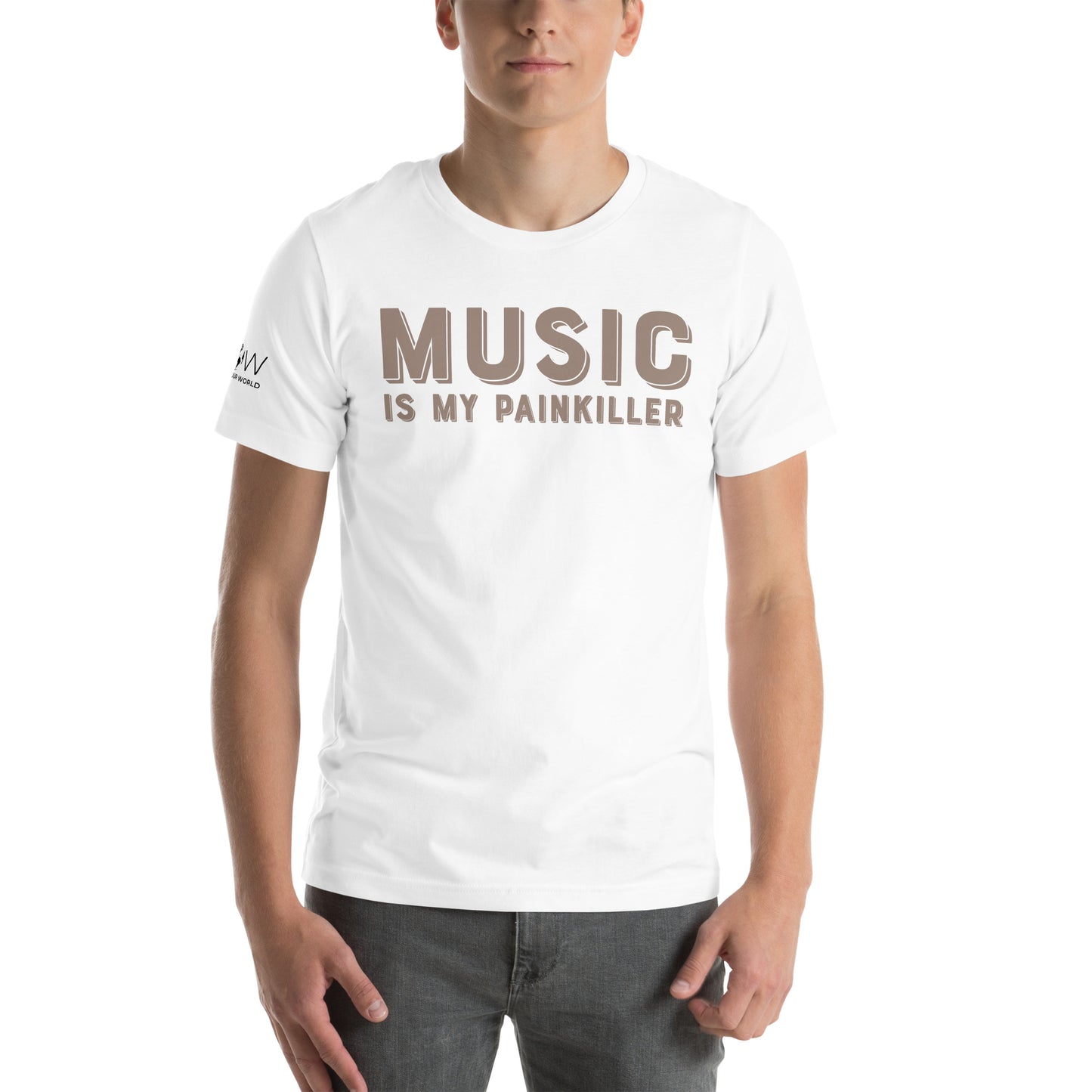 Music is My Painkiller White Motivational Men's T-Shirt