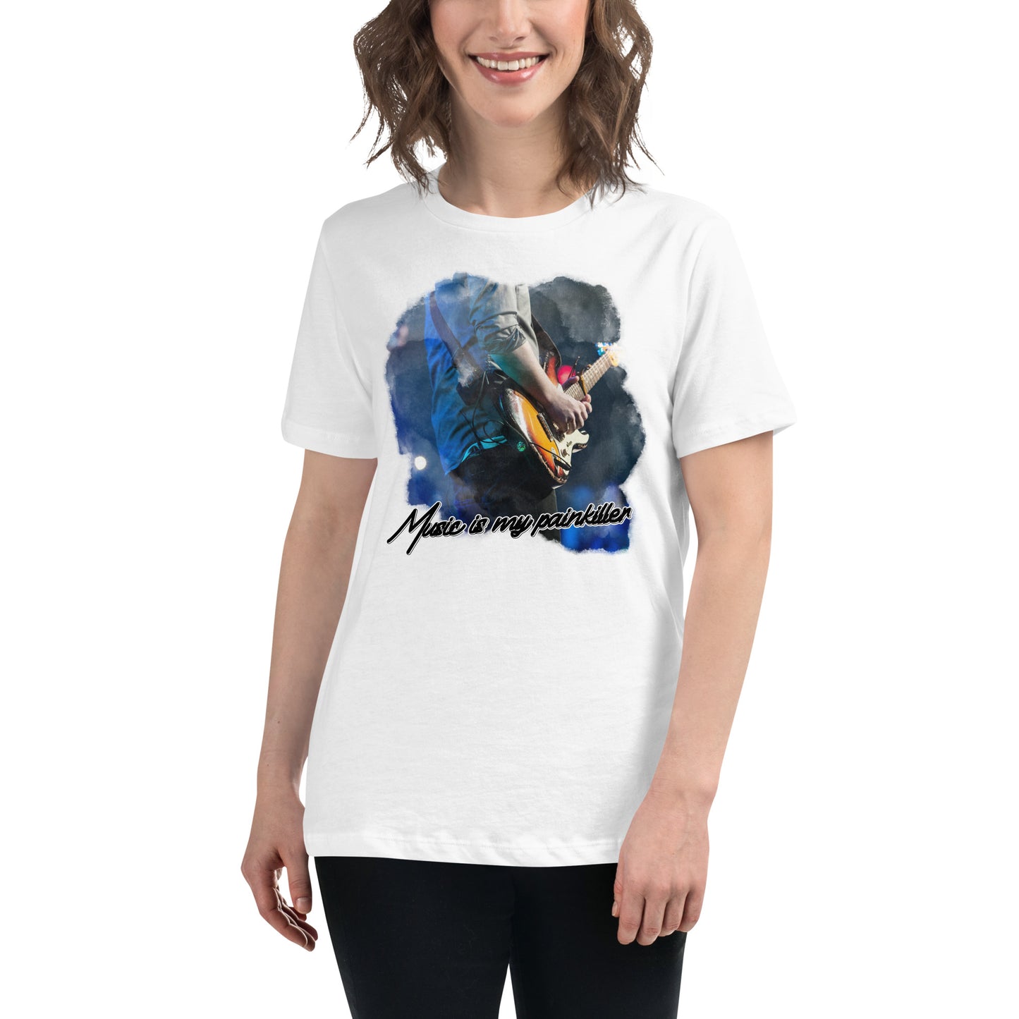 Music is My White Motivational Women’s T-Shirt Lifestyle