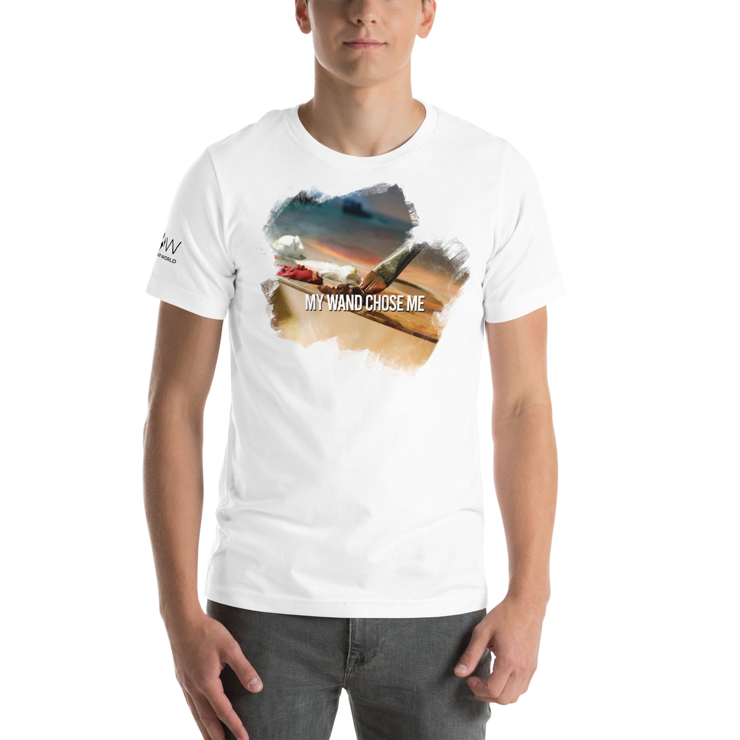 My Wand Chose Me – Painter’s Palette White Motivational Men's T-Shirt