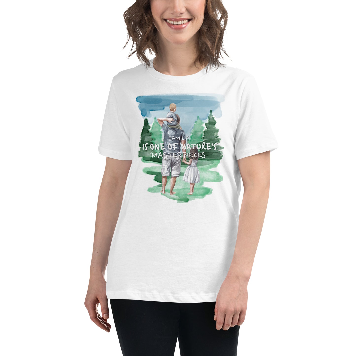 Nature's Masterpiece - Watercolor White Motivational Women’s T-Shirt Lifestyle