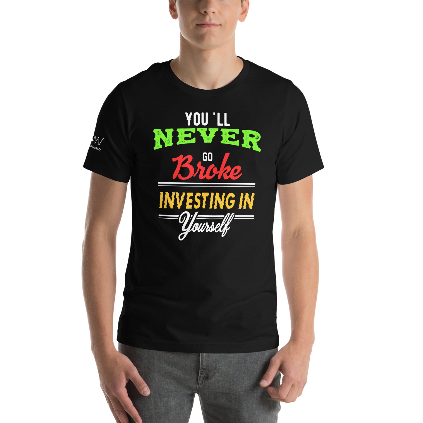 Never Broke Men's Motivational Black T-Shirt