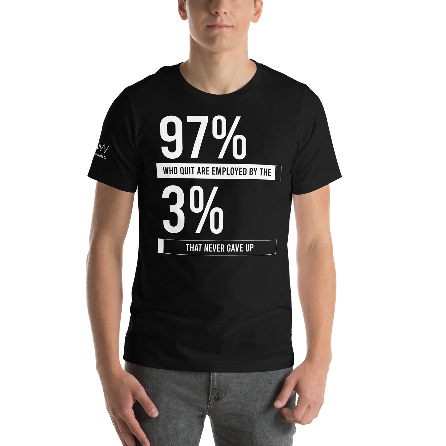Never Gave Up Men's Motivational Black T-Shirt