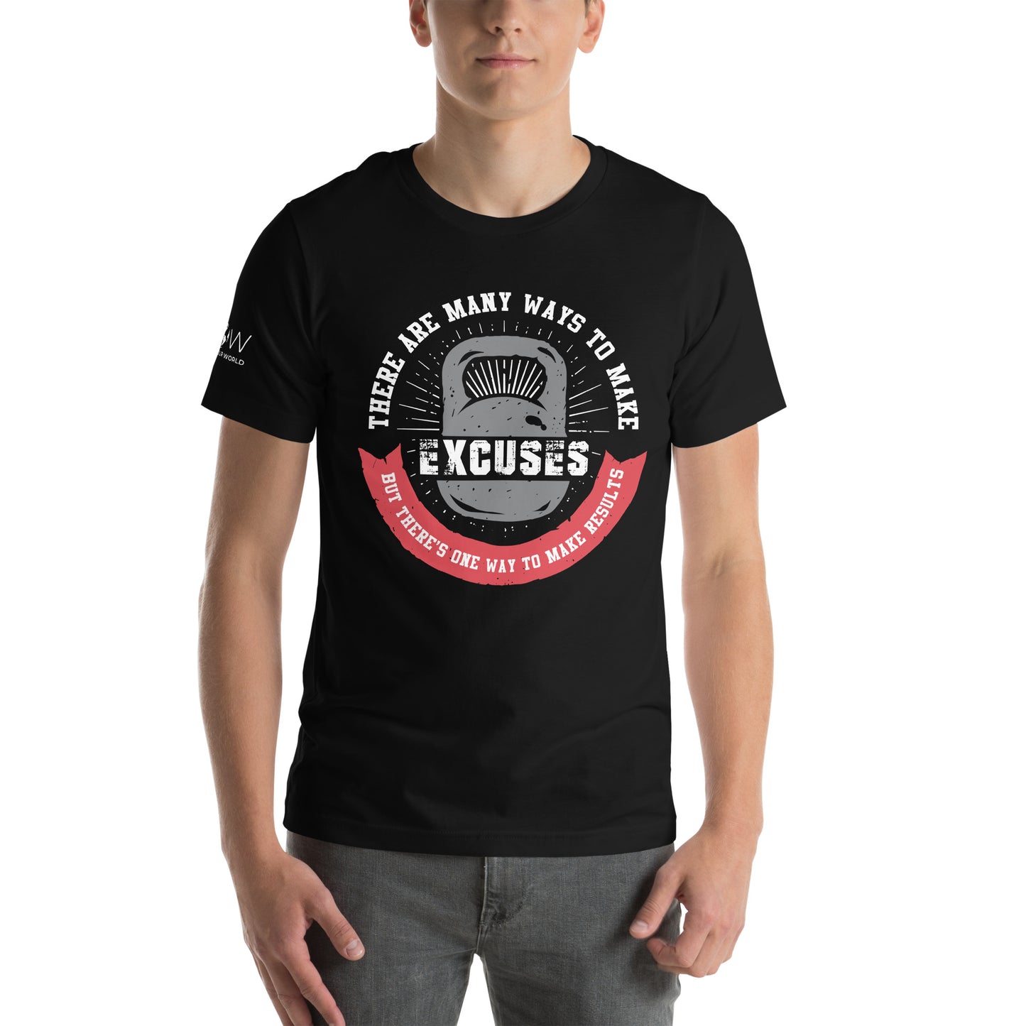 No Excuses Men's Motivational Black T-Shirt