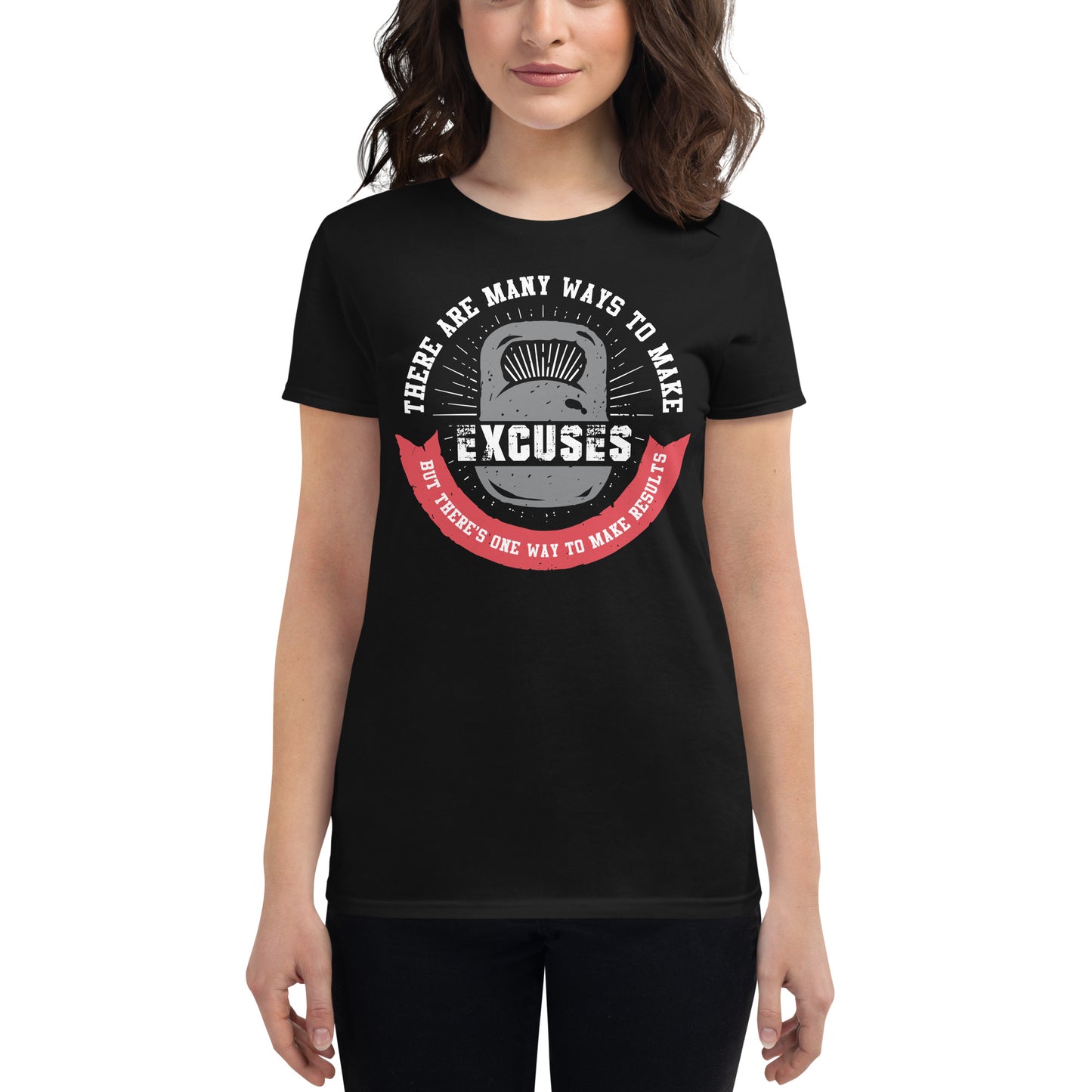 No Excuses Women's Motivational Black T-Shirt