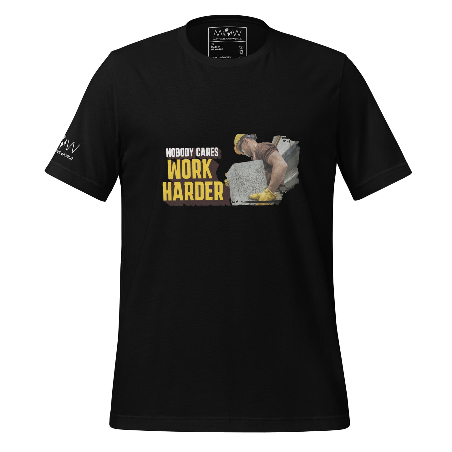 Nobody Cares, Work Harder Men's Motivational Black T-Shirt
