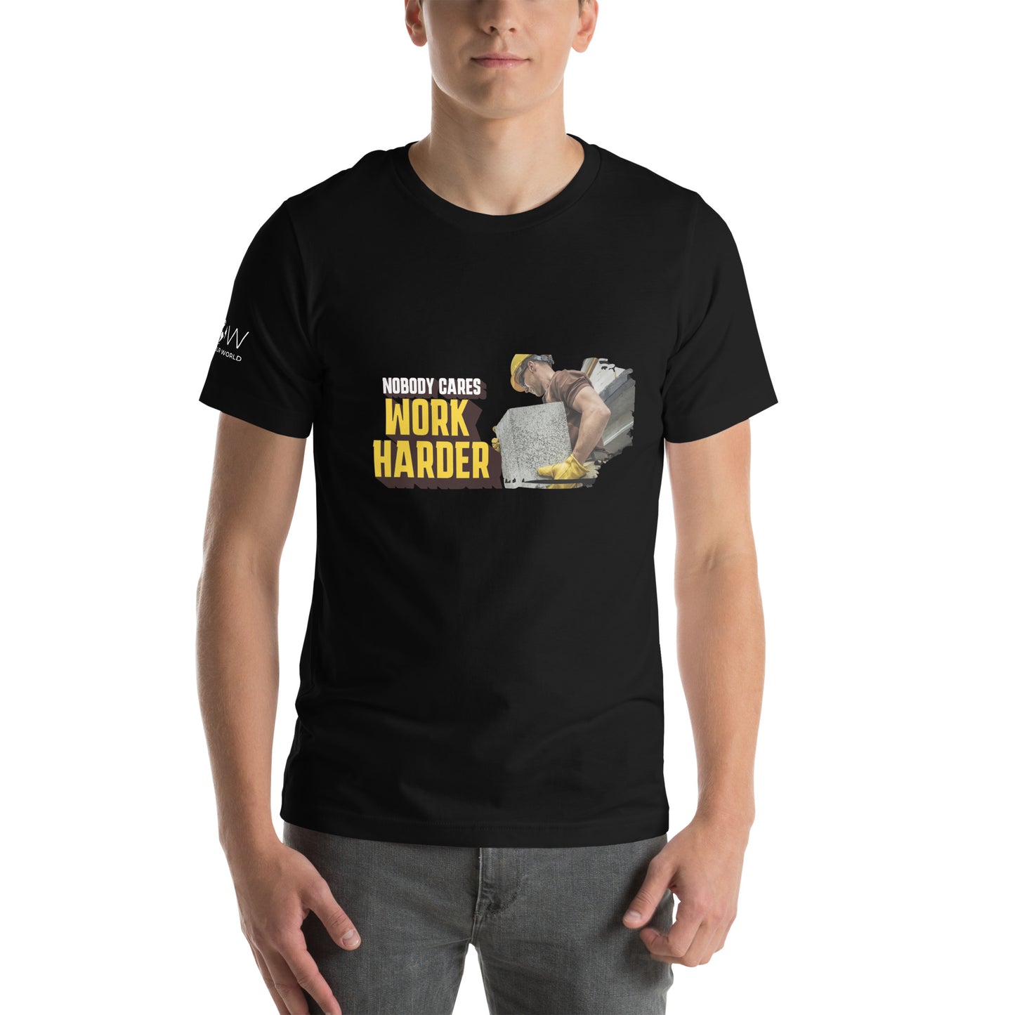 Nobody Cares, Work Harder Men's Motivational Black T-Shirt